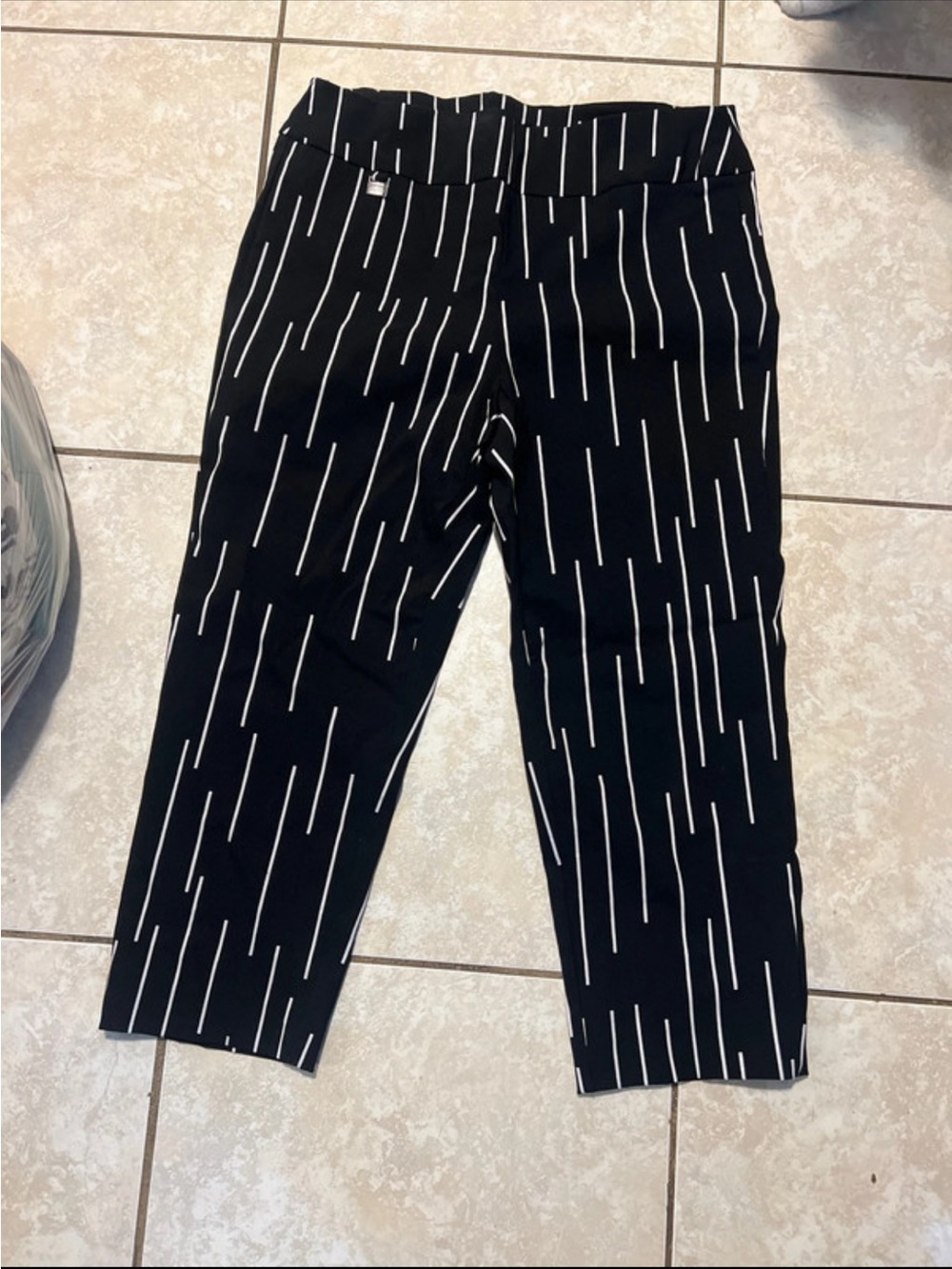Premise Black Pants with White Pinstripe Accent
